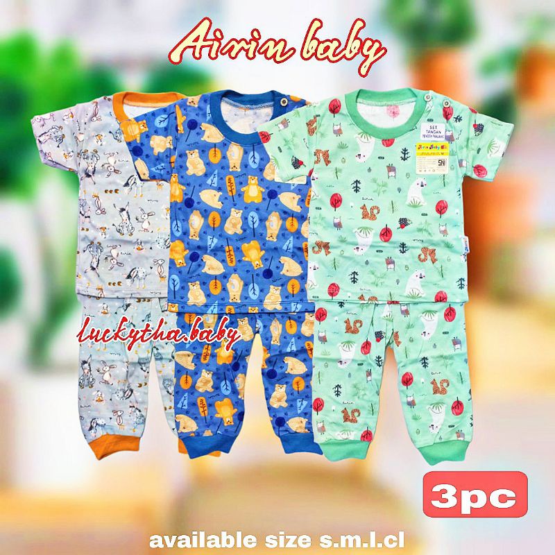 3pc-airin baby setelan anak 3-24 bulan ,stelan CPR Airin terbaru motif Dino,alfabet,jelifish piyama bayi Airin baby,setelan baby CPR