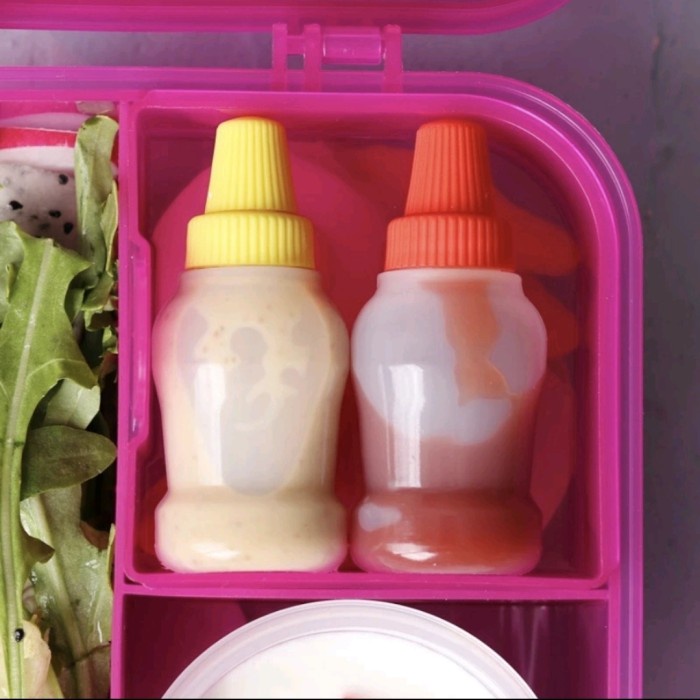 TERMURAH CUCI GUDANG !! 2 pc Botol Wadah Korea Bento Saos Kecap Tomat Salad Madu Portable