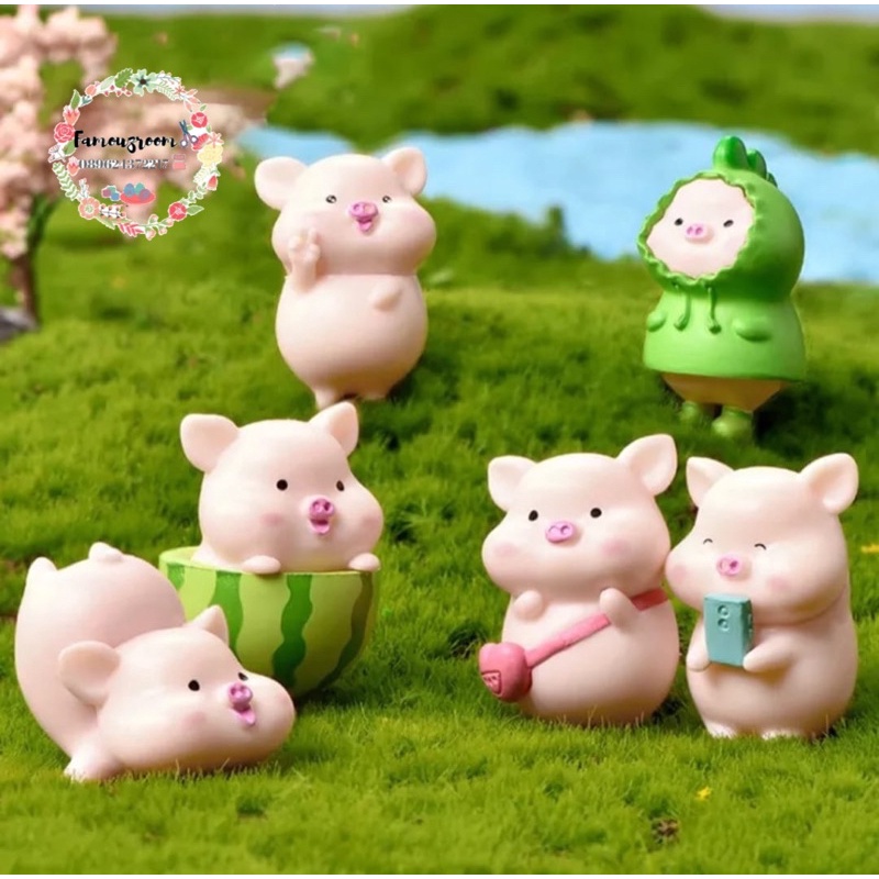 Miniatur Piggy Pig - Miniatur Pajangan Babi - Hiasan Babi untuk Rumah Boneka - Miniatur Binatang Bab