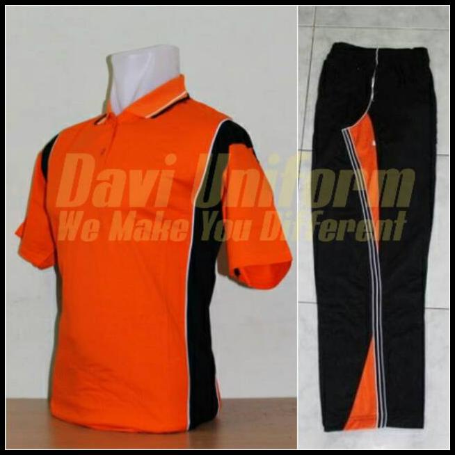 Kaos Trening / Setelan Training Olahraga Lengan Pendek / Seragam Olahraga Warna Orange
