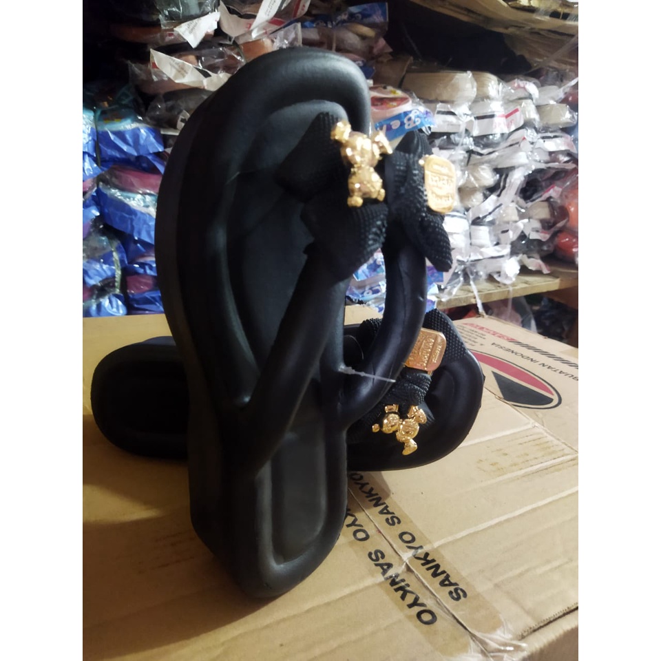 sandal slipper bangkok wedges pita eva rubber E102+1 (36-41) sandal wanita kekinian