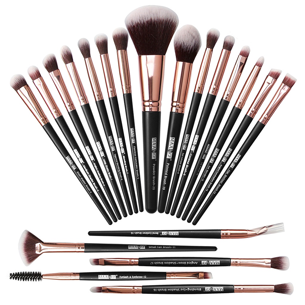 MAANGE5748+0117 Brush Kit 20 Pcs Brush Kosmetik Kuas Makeup Profesional Untuk Wajah Powder Besar Eye Shadow Foundation