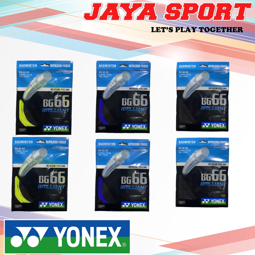 Senar Raket Badminton YONEX BG 66 Brilliant Original SP Biru Putih Hitam
