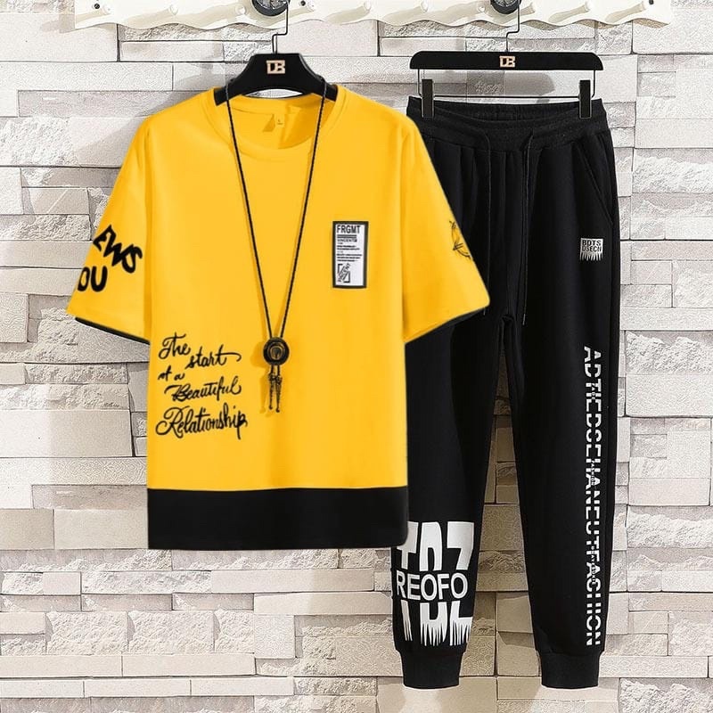 STELAN BAJU KAOS LENGAN PENDEK PRIA SETELAN REO + CELANA JOGGER COWOK