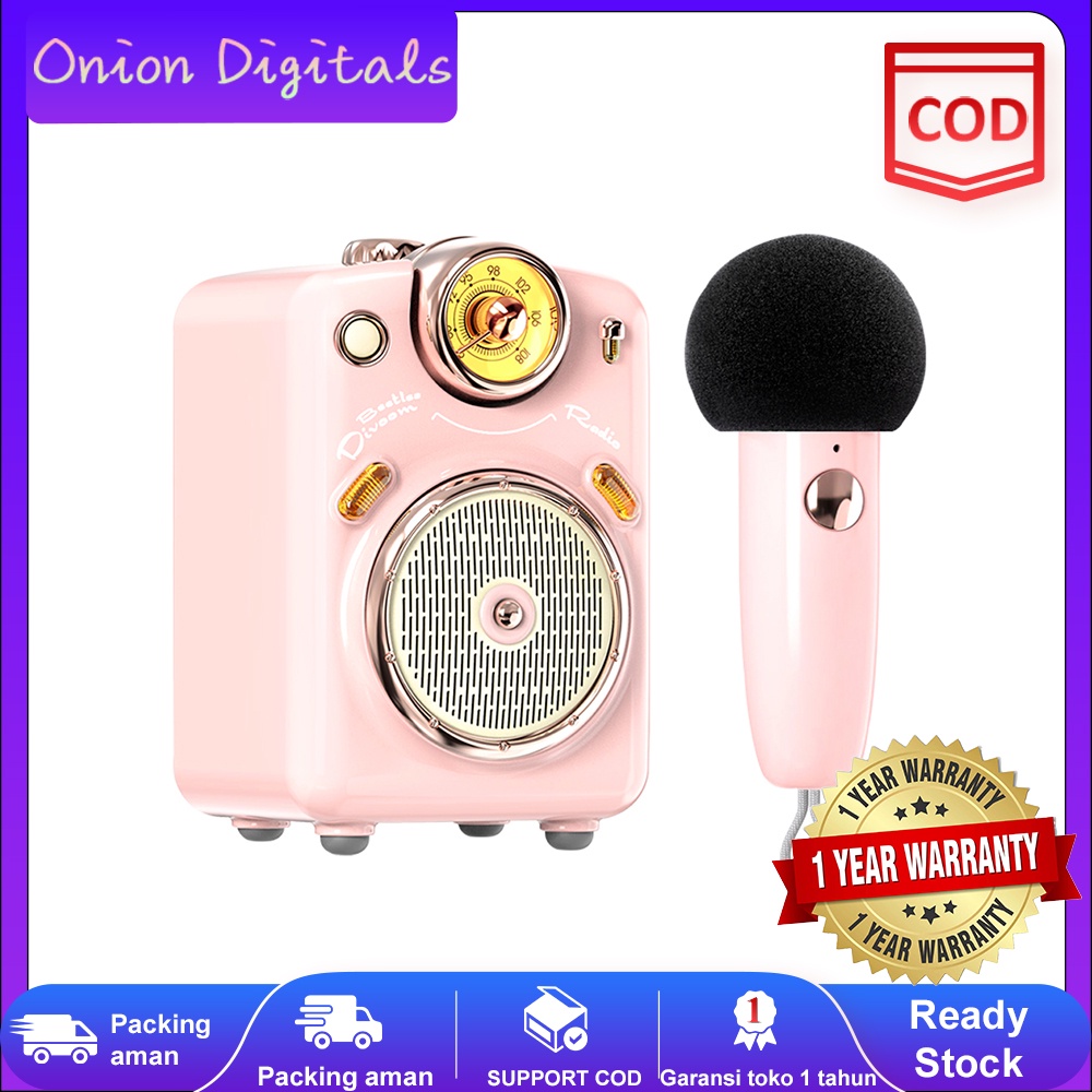 Divoom Fairy-OK Portable Bluetooth Speaker with Microphone Karaoke Function with Voice Change, FM Ra