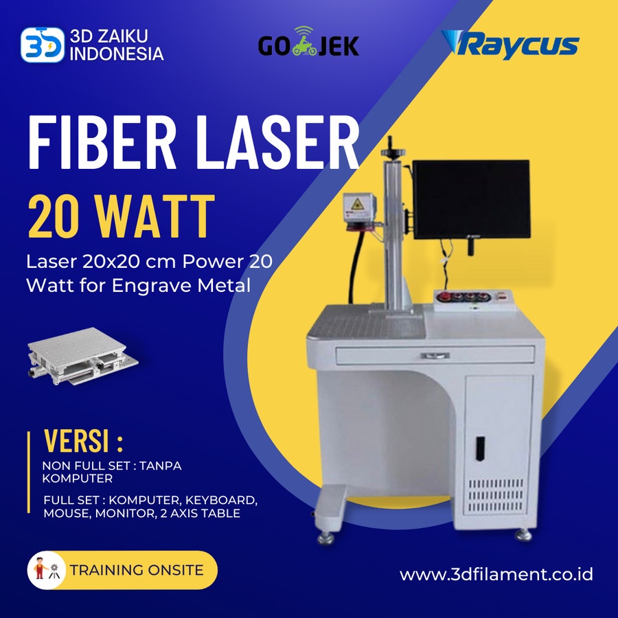 Zaiku Fiber Laser Marking 30x30 cm Power 20 Watt Engraving Besi