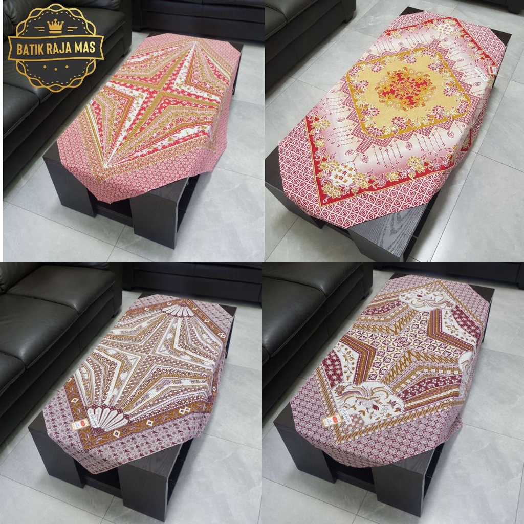Taplak Meja Tamu Motif Batik Ukuran 110 x 105 Sekolah Ruang Guru Persegi Empat Kotak Square Panjang 