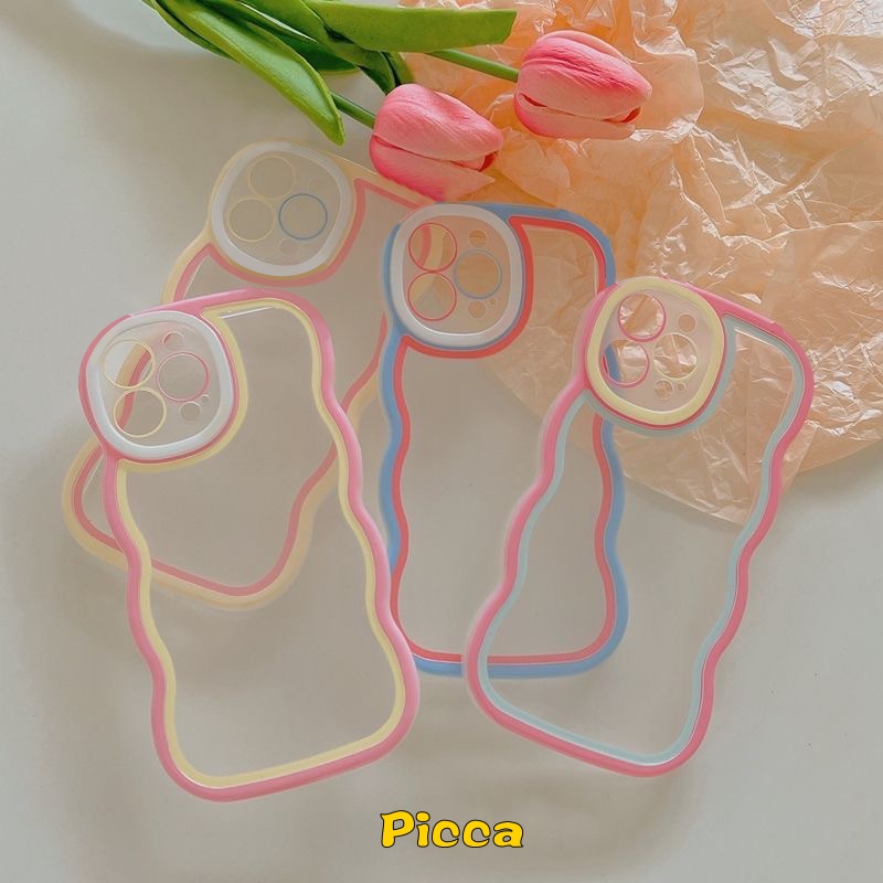 Soft Case Transparan Gelombang Warna Permen Untuk Vivo Y35 Y16 Y12 Y12i Y1S Y15 Y11 Y20i Y91 Y95 Y15s Y15A Y20 Y21 Y33s Y21s Y12s Y20s Y20s Y91C