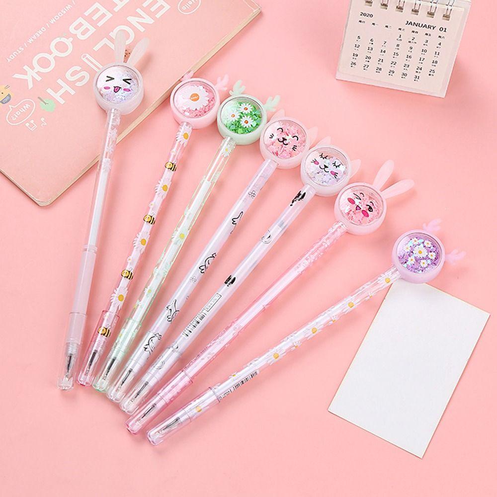 Mxbeauty Kartun Gel Pena Lucu Perlengkapan Sekolah Anak Hadiah Tanda Tangan Pulpen Netral Pulpen Alat Tulis Payet Rusa Kelinci Ballpoint