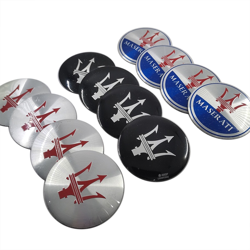 Stiker Emblem Logo MASERATI 4x56mm Untuk Dekorasi Velg Mobil