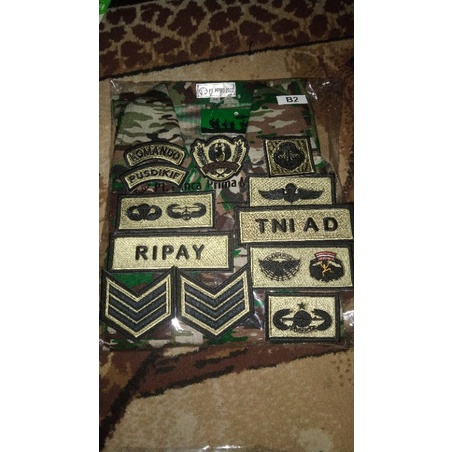 ATRIBUT BORDIR PAPAN NAMA PDL TNI AD TERBARU