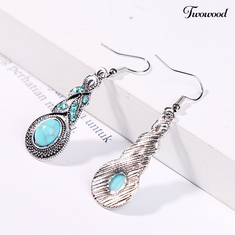 Anting Kait Model Menjuntai Bentuk Geometris Gaya Retro Bohemian Etnik Untuk Wanita