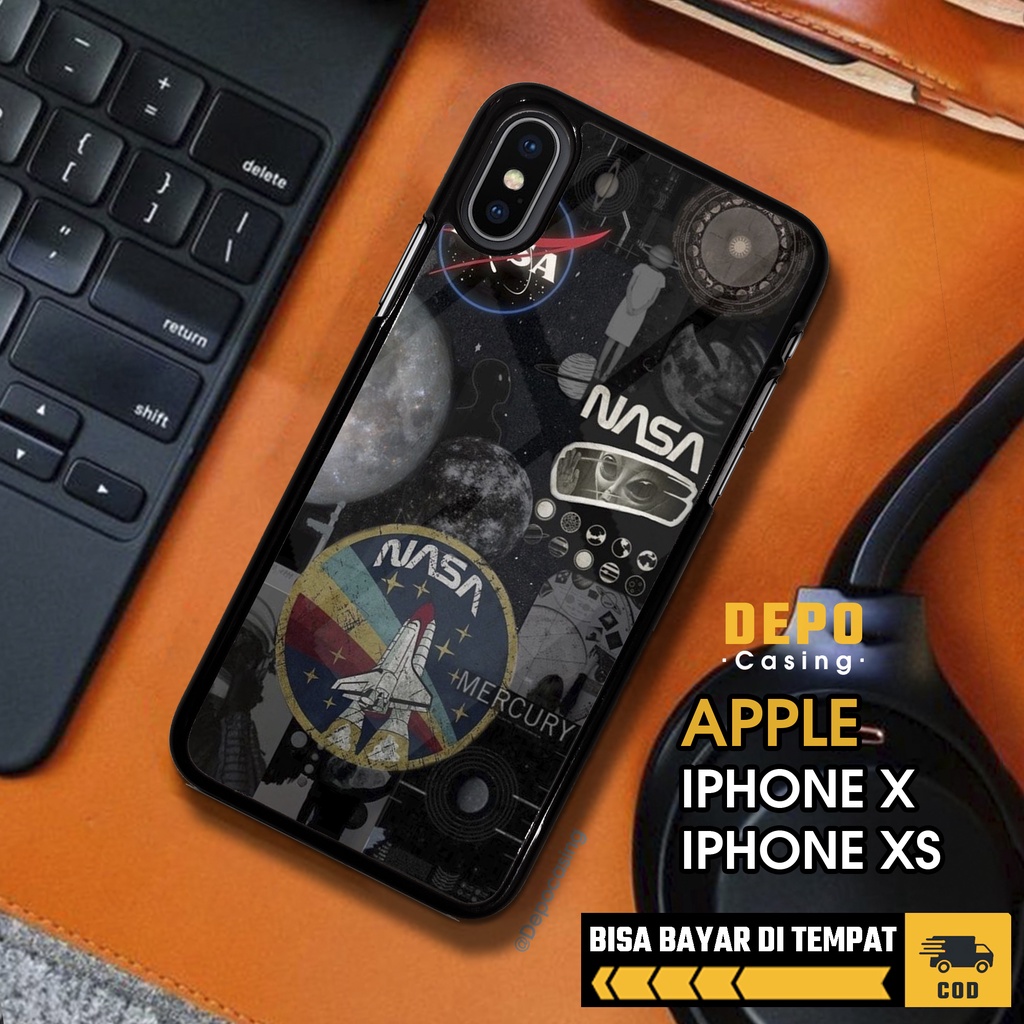Case Iphone X XS Casing Hp Iphone X XS Depo Casing [NASA] Premium Glossy Case Aesthetic Custom Case 
