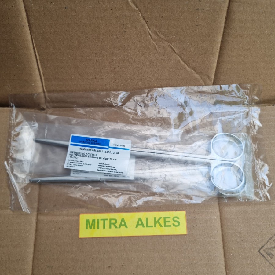 Metzenbaum Scissors Lurus - Bengkok 20 cm. Gunting Jaringan 20cm.