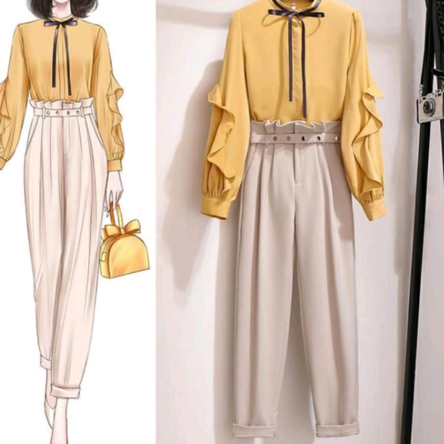 Terjangkau R.A - Nomi Set l Setelan Baju 2in1 Kerja Matt Wollycrepe Fashion Wanita Ter ✔