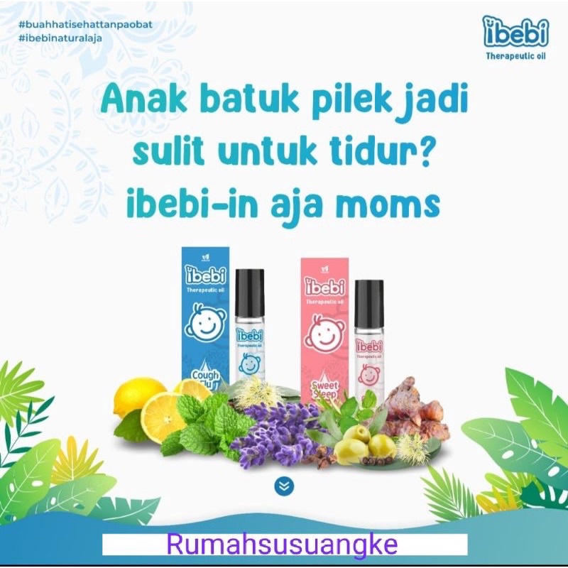 Ibebi Natural Essential Oil 8ml /Minyak Essensial / Minyak Telon/ Herbal bayi / obat flu bayi / obat