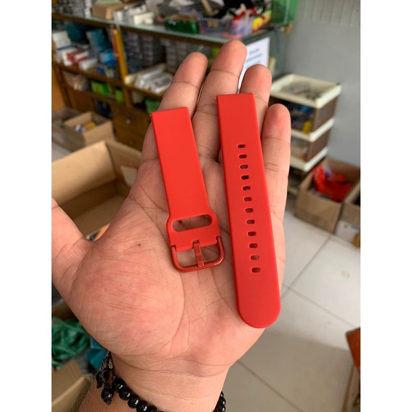 Strap Tali Jam Tangan Silikon merah Smartwatch size 20mm