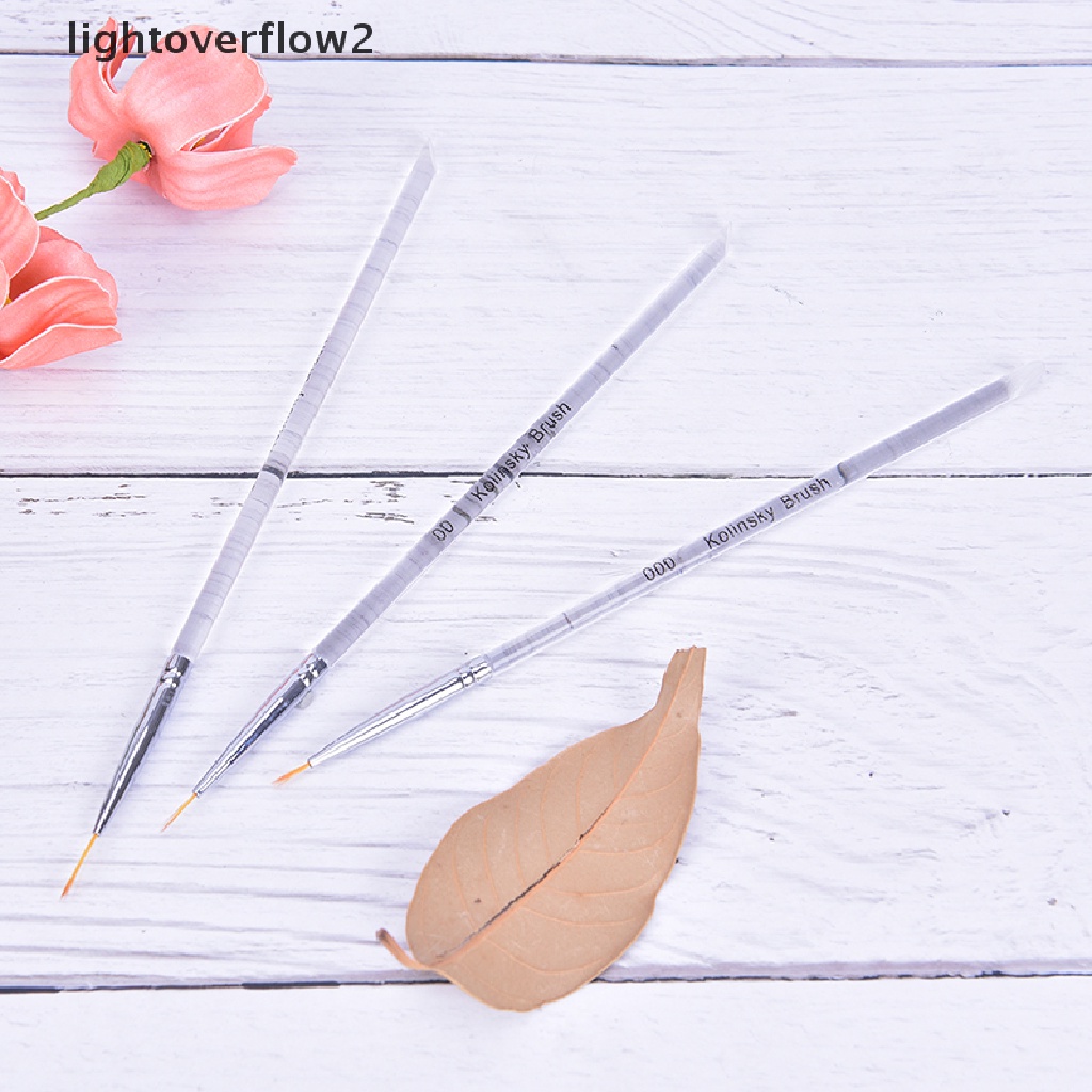 (lightoverflow2) 3pcs / set brush pen Transparan Ukuran 7 / 9 / 11mm Untuk Nail art