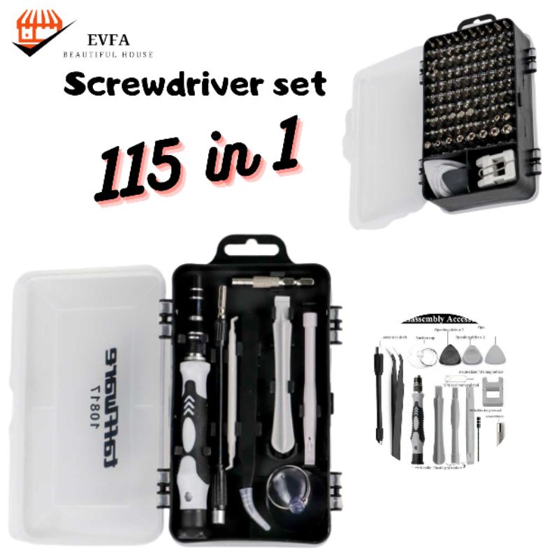 taffware 115 in 1 Screwdriver set Reparasi smartphone insulated