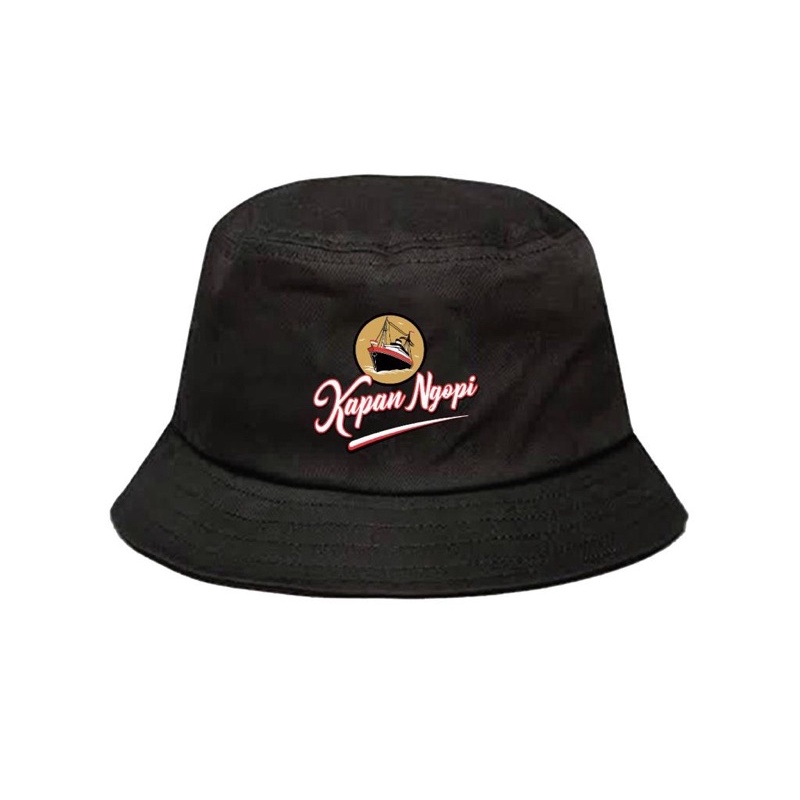 Topi Bucket Kekinian Hits Kapan Ngopi Hitam