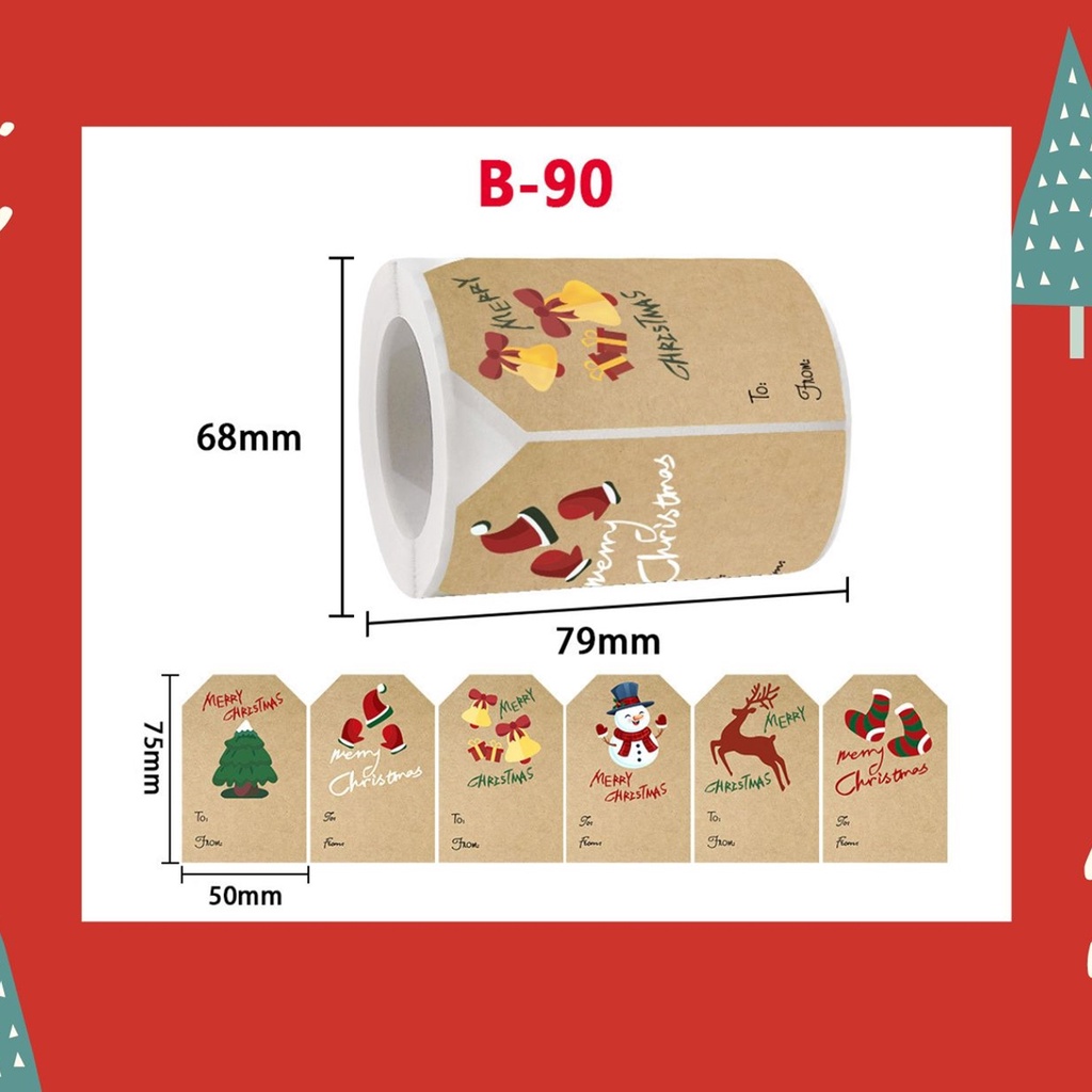 

[250pc] Stiker Segel Seal Penutup Hampers / Kado Natal Christmas Kraft