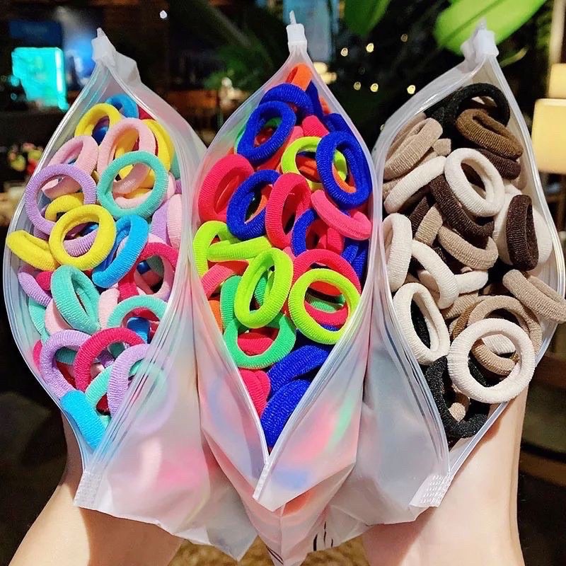 Karet Rambut Anak / Ikat Rambut Tabung Wanita Isi 20 Pcs / Ikat Rambut Polos Warna Warni Import / Karet Tabung