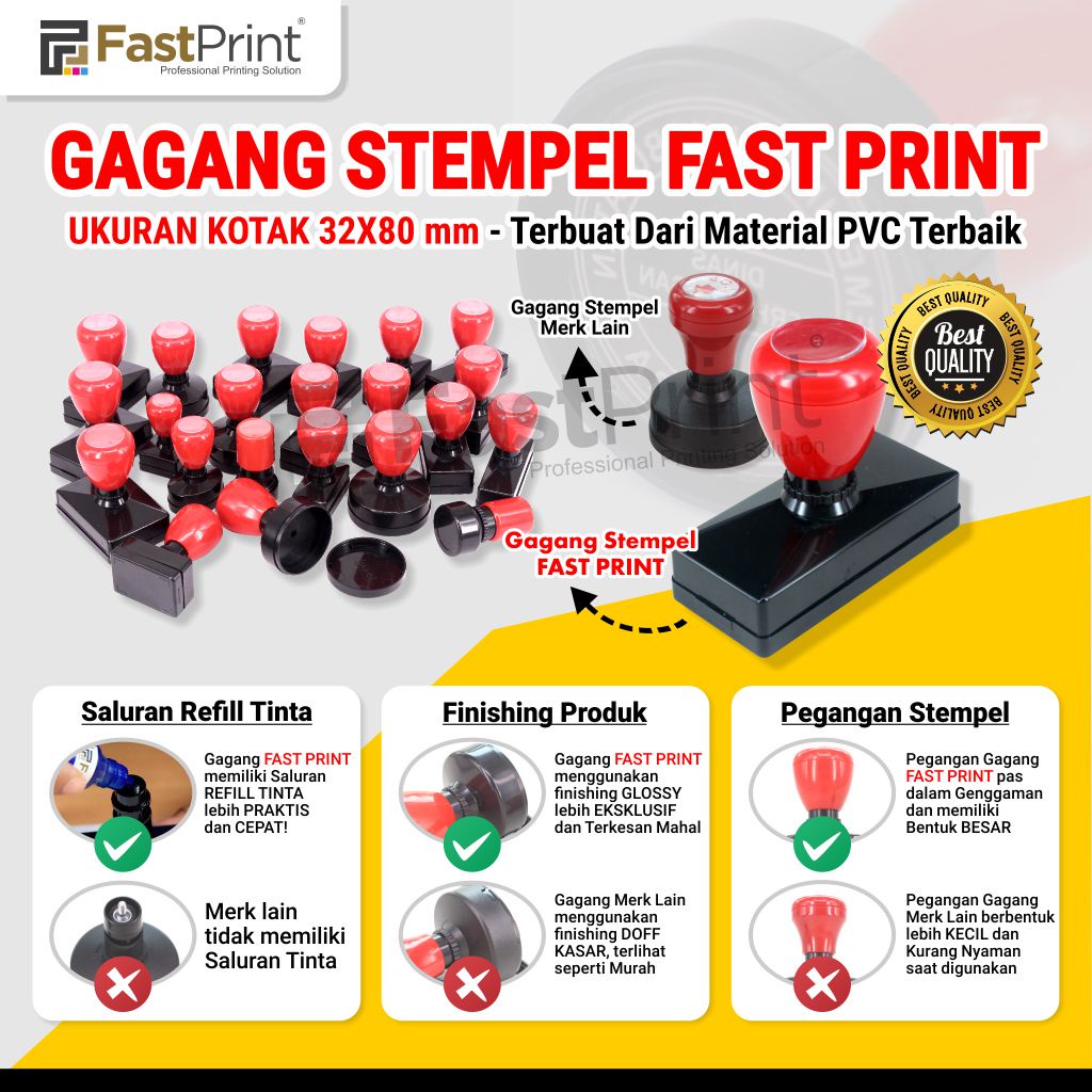 

Gagang Stempel Flash Kotak Ukuran 32X80MM 32X80 MM