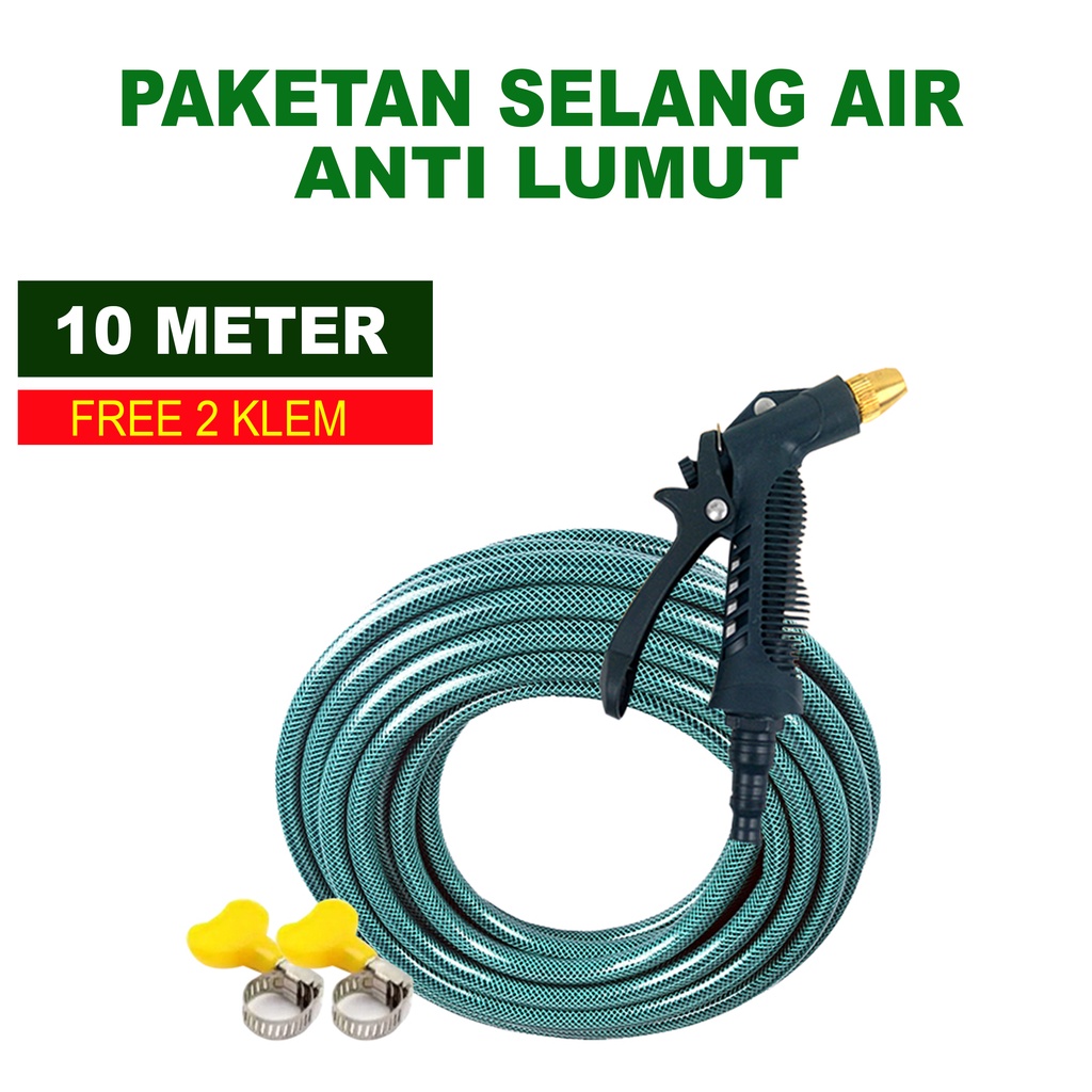 Paket Alat Semprotan Air Dengan Selang Anti Lumut 10 Meter / Selang Air Dengan Jet Spray
