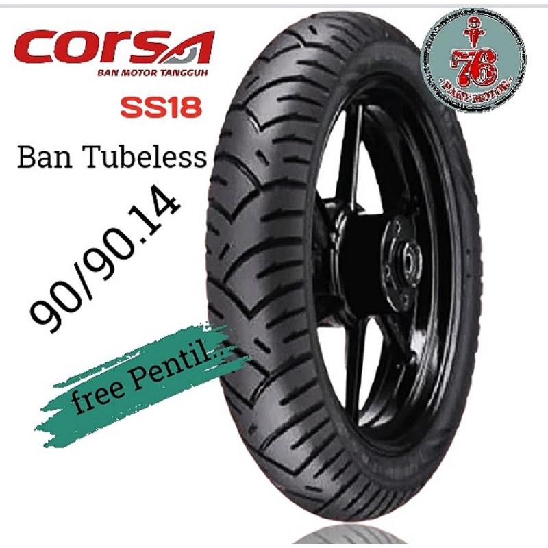 BAN TUBLESS MATIC CORSA UK.90/90.14 FREE PENTIL