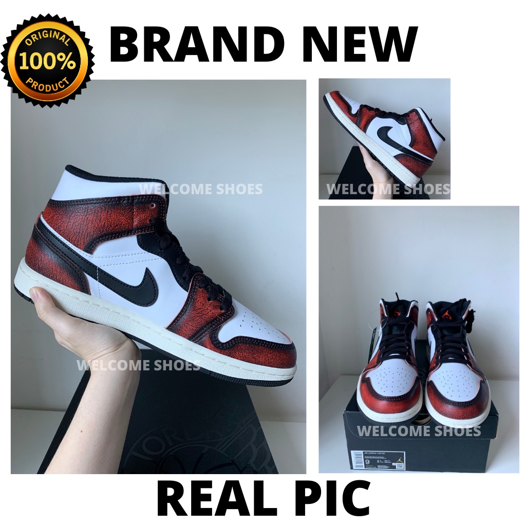 Nike Air Jordan 1 Mid Wear-Away Chicago 100% Authentic - READY SIZE 42.5 Sepatu Original