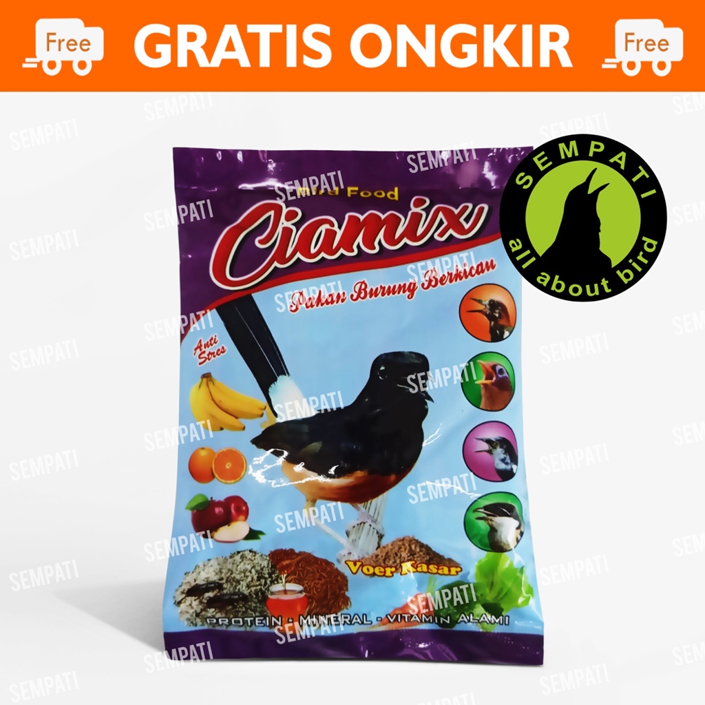 VOER KASAR CIAMIX PUR PAKAN MAKANAN BURUNG MURAI POCI ANIS CUCAK DARI KROTO ULAT JANGKRIK MADU VOERK