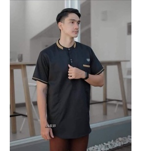 Baju Koko Kurta Lengan Pendek Fashion Muslim Pria Alkhalis id