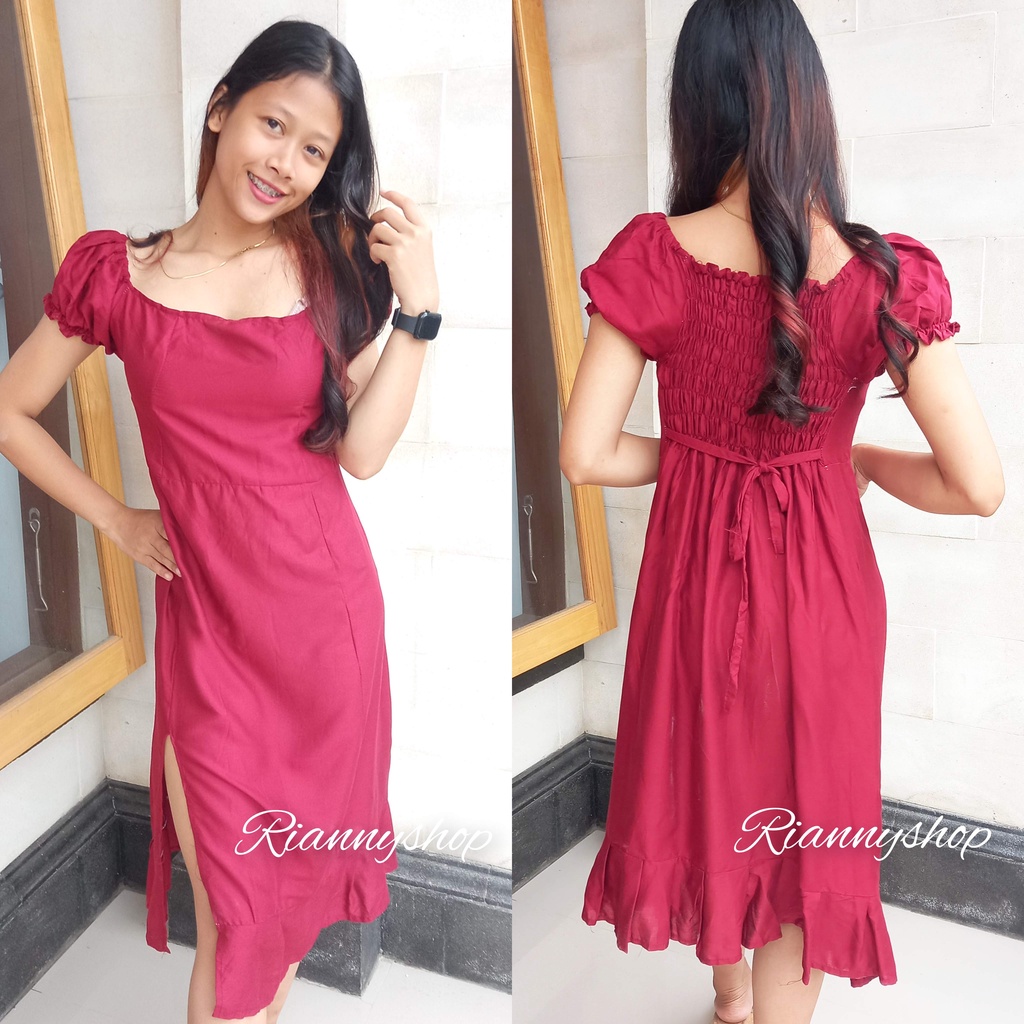 SEXY DRESS RAYON BALI MOTIF POLOS