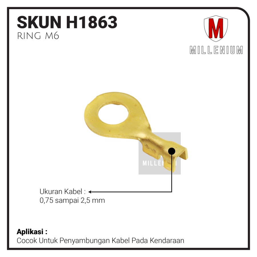 TERMINAL SKUN BULAT RING M6 / SKUN BULAT AKI M6 - 300 / PAKET 100PCS