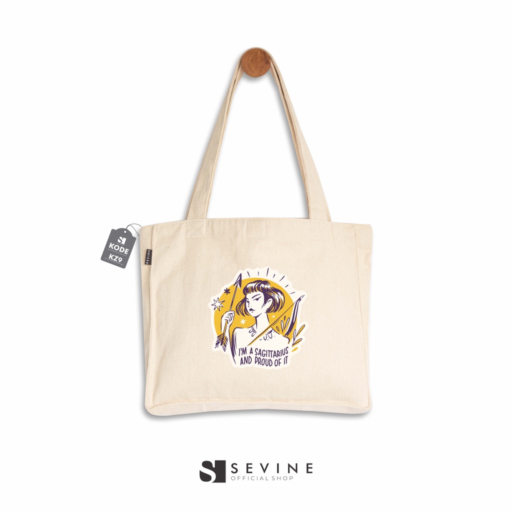 Sevine Totebag Kanvas Daisy Tas Wanita Zodiac Tote Bag Kantong Laptop Kuliah Sekolah Kerja Quotes Aesthetic - KZ