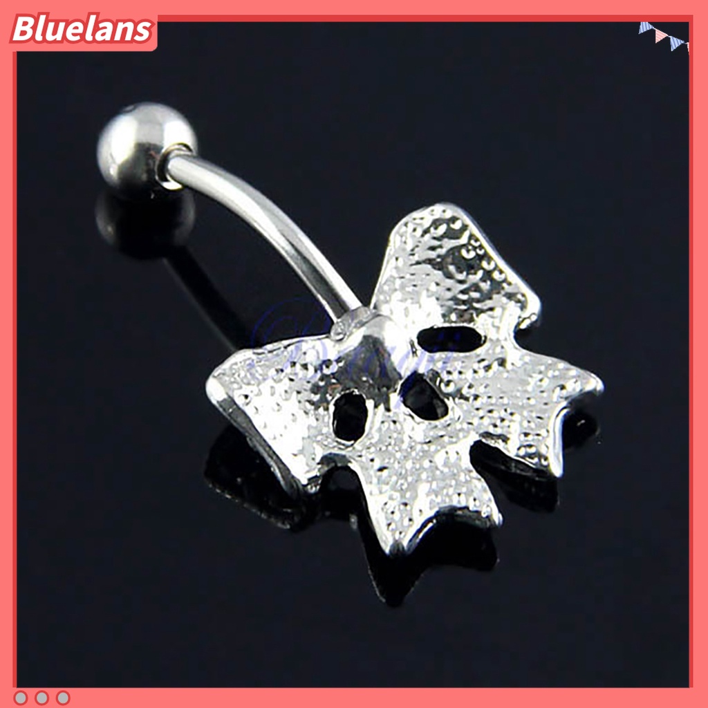 Perhiasan Cincin Tindik Perut / Pusar / Tubuh Wanita Bentuk Pita Lucu Untuk Hadiah