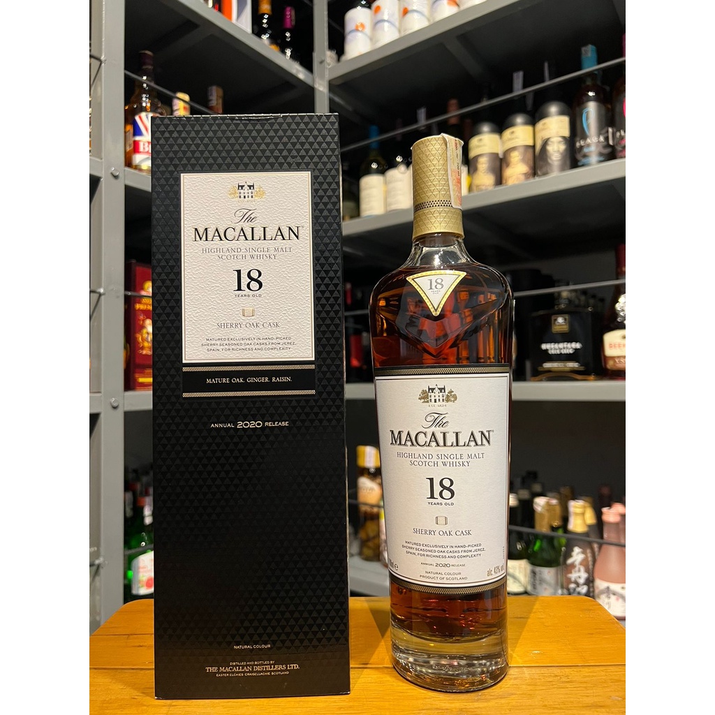 THE MACALLAN AGED 18 YEARS SHERRY OAK CASK HIGHLAND SINGLE MALT SCOTCH WHISKY 700ML