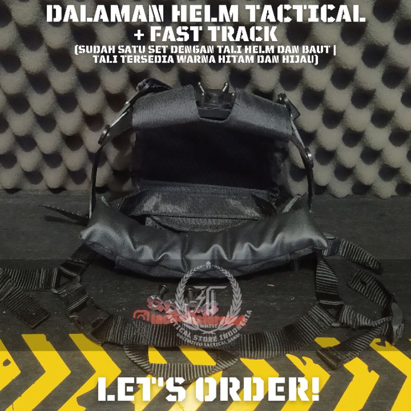 Dalaman Helm Inner Helm Tactical Fasttrack Helm Tactical V2 + Tali Helm Tactical TNI dan Baut