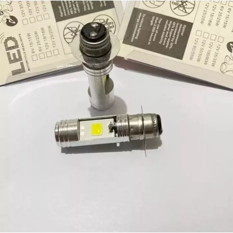 Bohlam lampu depan led motor nyala putih soket h6 universal pnp honda vario 110 125 techno harga sepasang isi 2 pcs