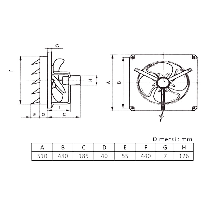 KDK 40-AAS KIPAS ANGIN DINDING / EXHAUST FAN 16 INC / 40AAS