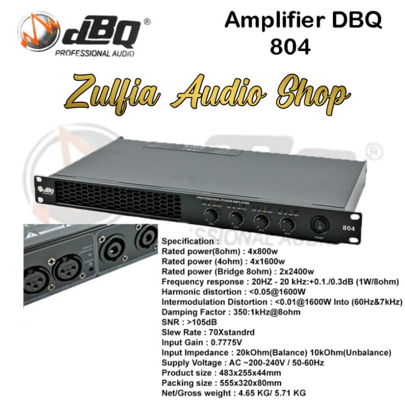 POWER AMPLIFIER DBQ 804 POWER DBQ 4 CHANNEL ORIGINAL