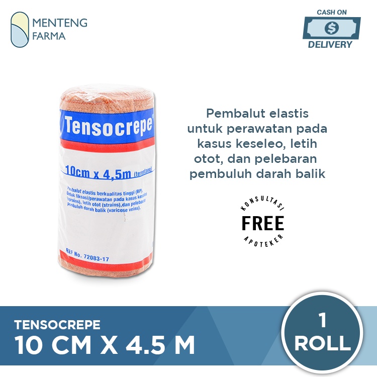 Tensocrepe Perban Elastis 10 CM x 4.5 M - Elastic Bandage Perban Kain Cedera Keseleo