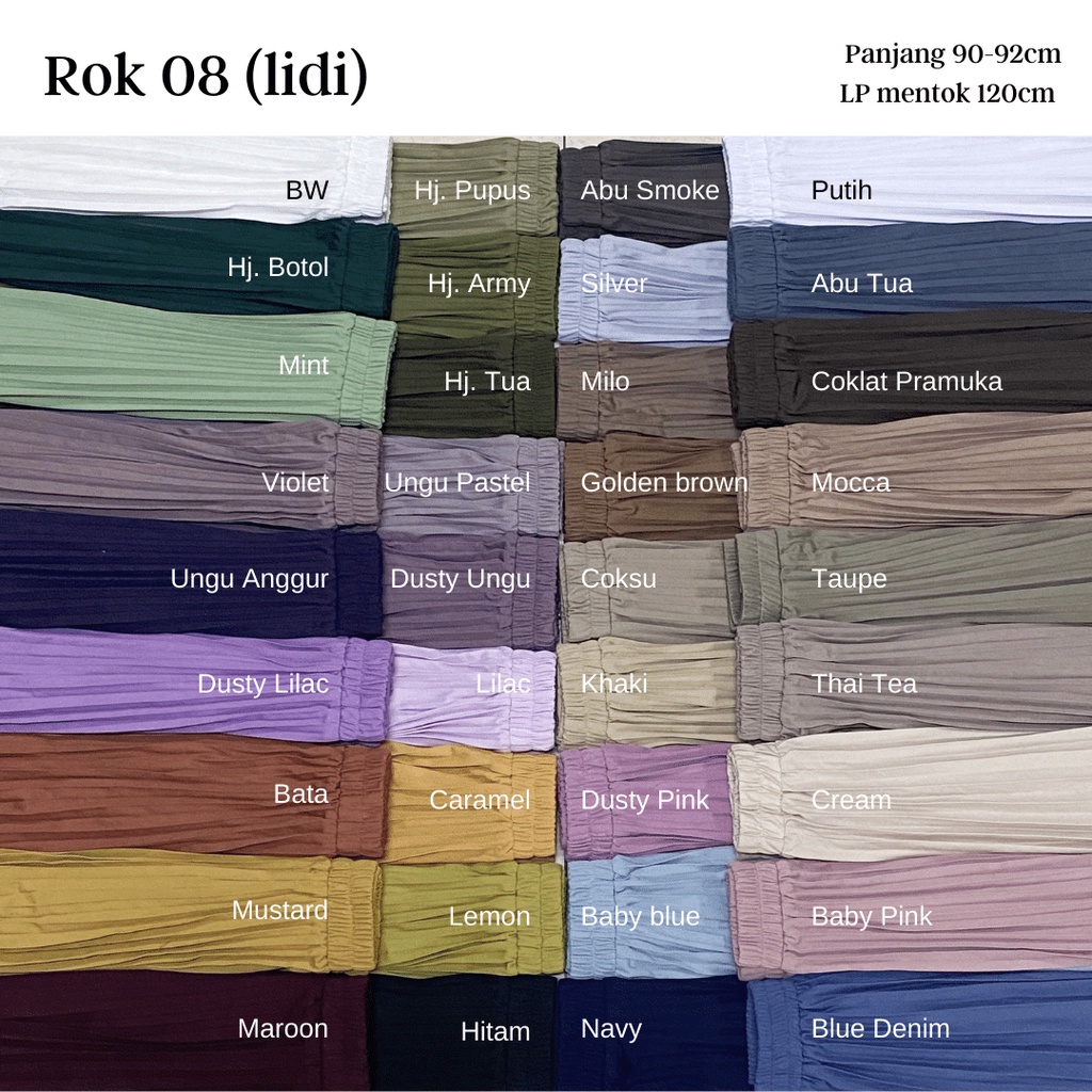 (08) MBL Rok Plisket Lidi / Span / Pleated Skirt Dewasa