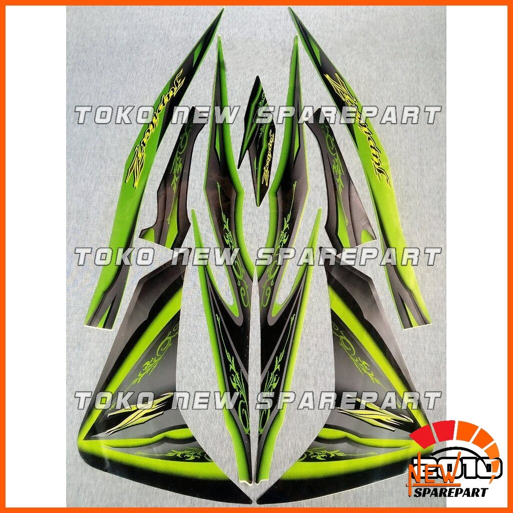STIKER STRIPING ORIGINAL YAMAHA JUPITER Z NEW ROBOT/BALOK TAHUN 2010 WARNA HIJAU