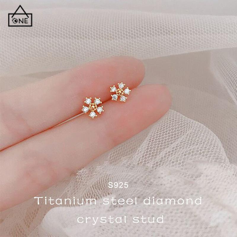 COD❤️Kristal Berlian Anting Pejantan  Titanium Steel S925  Untuk Wanita-A.one