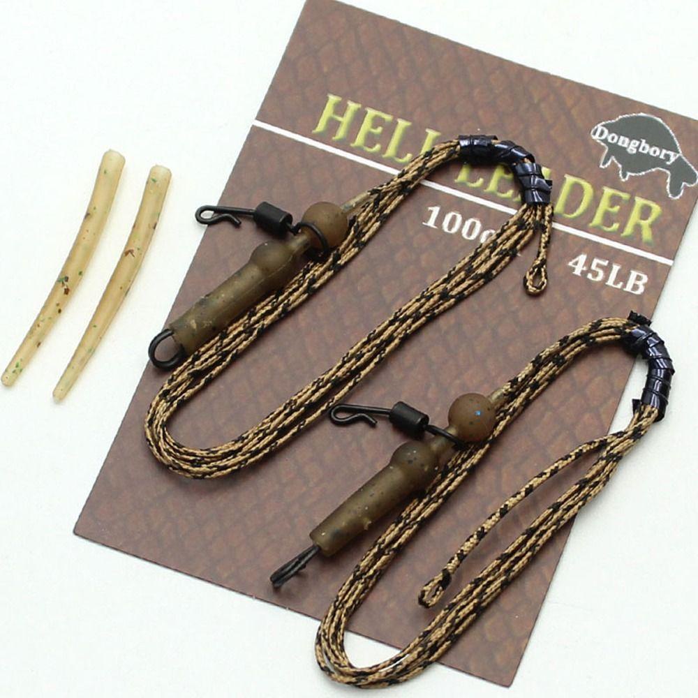 Lanfy Carp Leader Line Braided Lead Core 2pcs Aksesoris Alat Pancing Ikan Gurame Hook Lead Clips Fishing Tackle Fluorocarbon Pancing Line