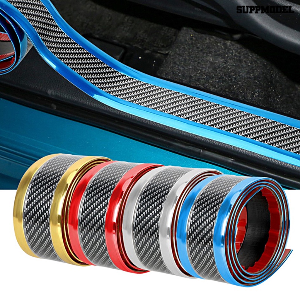 Sm - Stiker Pelindung Panel Trim Carbon Fiber Anti slip / Gores Untuk Pintu Mobil