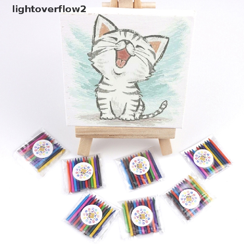 (lightoverflow2) 1 Set Mainan Miniatur Krayon Cat Air Skala 1: 12 Untuk Dekorasi Rumah Boneka