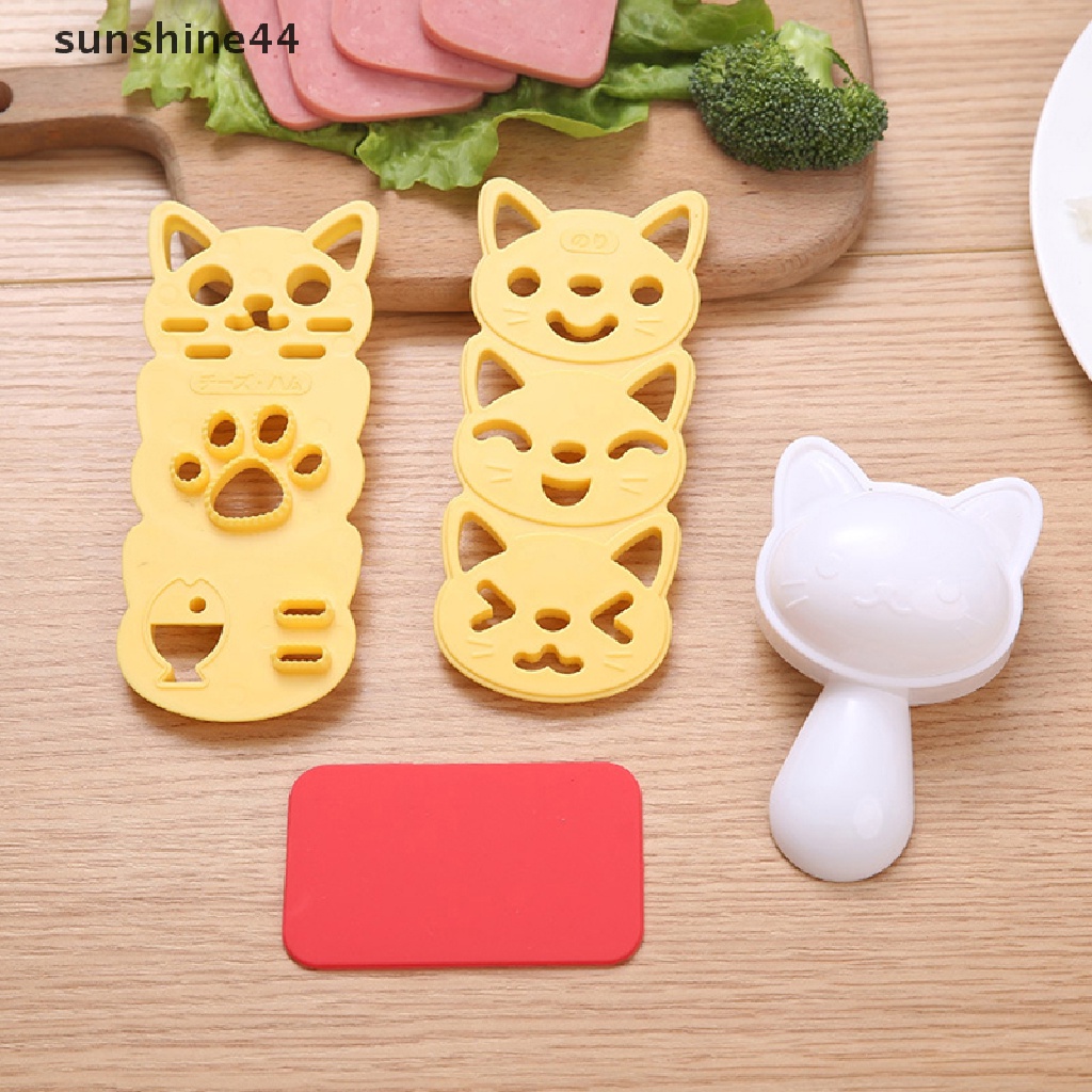 Sunshine 1 Set Cetakan Nasi / Sushi / Bento Bentuk Kucing DIY