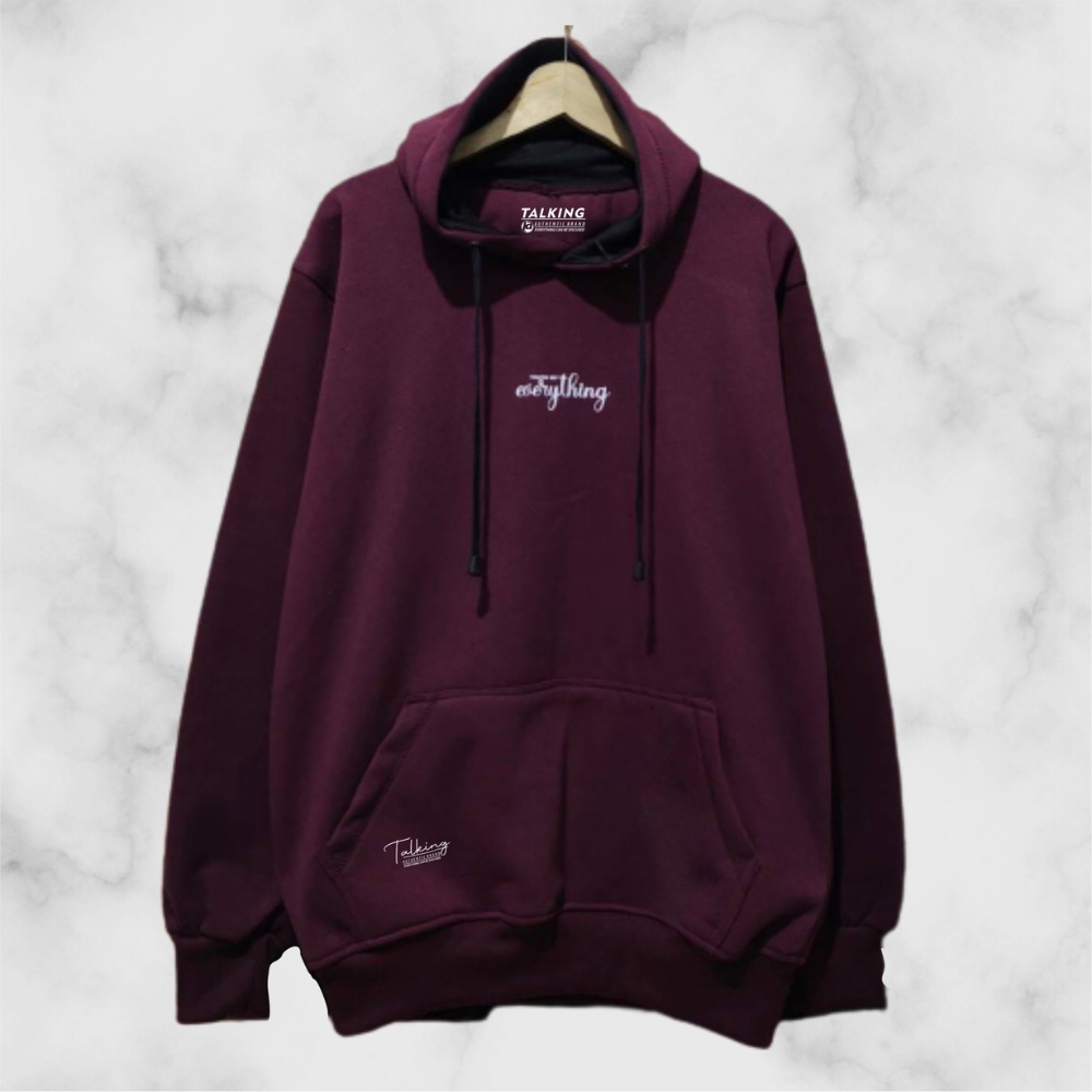 Sweater Hoddie Pria Terbaru Oversize Lengan Panjang Warna Burgundy List Anything Suiter Distro Cowok Cewek Katun Tebal Terlaris Terpopuler dan Kekinian